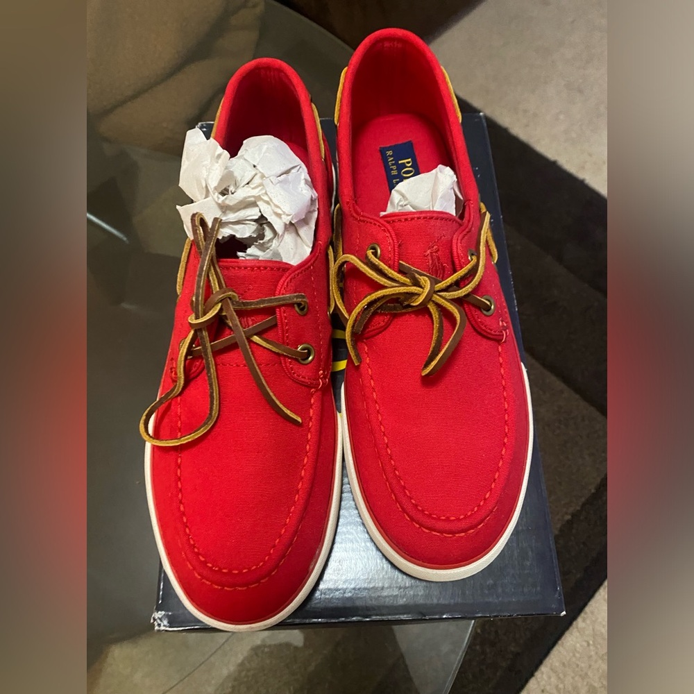 Red men’s polo shoes
